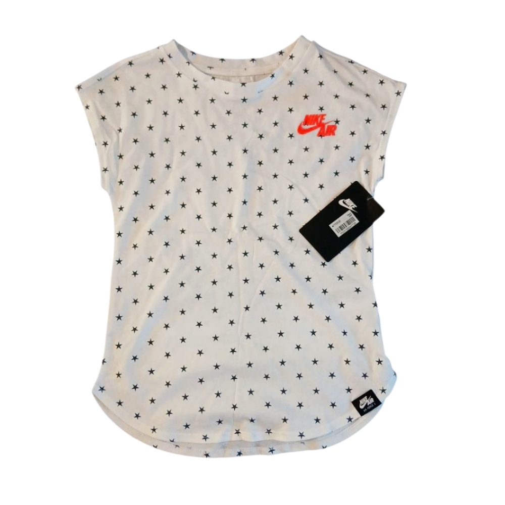 Nike Kids White‎ Star Print Tee NWT 6-7 yrs